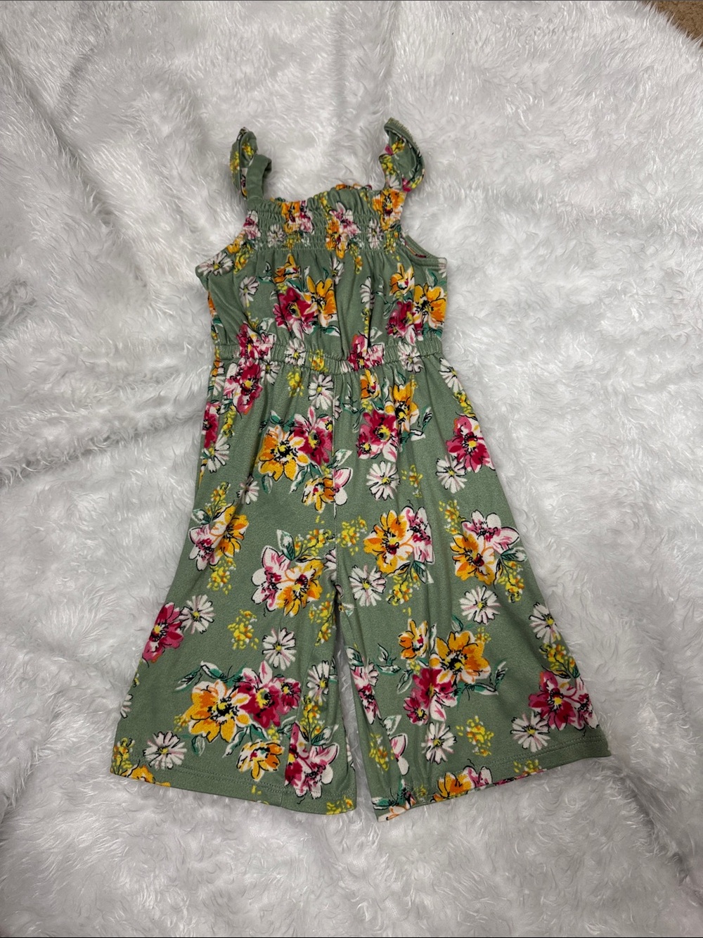 Girls' Green Floral One-Piece Jumpsuit BCBG 2t